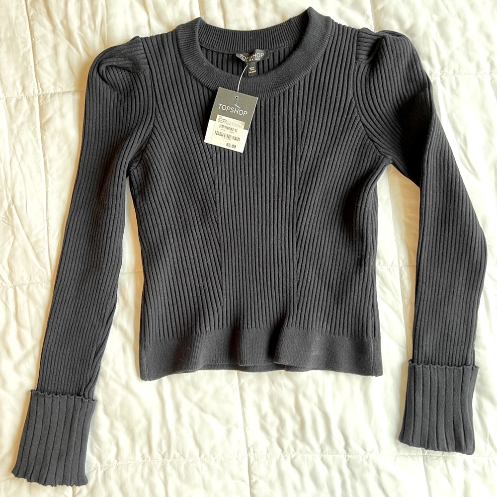 NWT topshop navy ribbed sweater